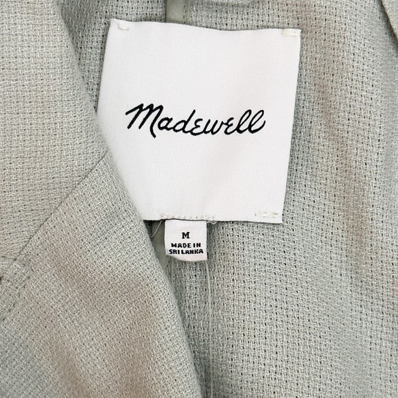 NWT Madewell Breezewoven Larsen Linen Blazer in Pale Sage Gray Green M - Picture 7 of 15